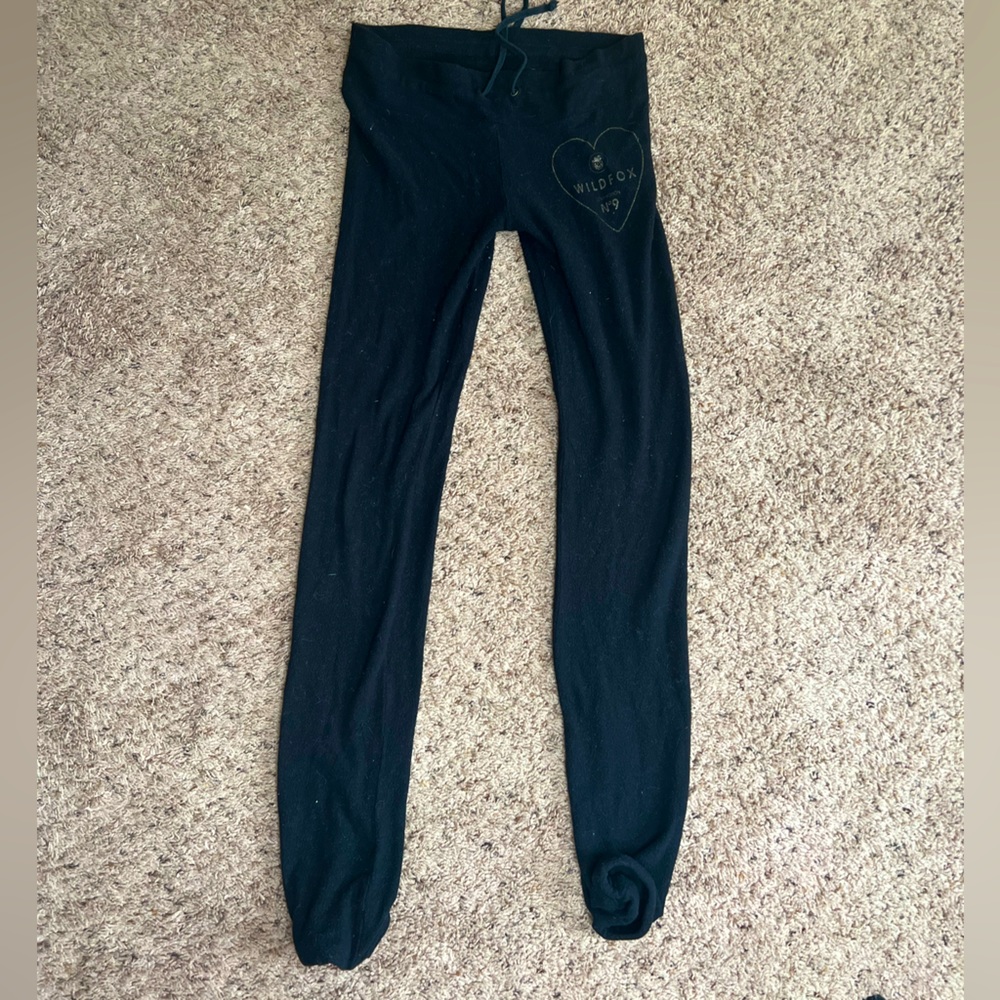 Wildfox small fleece-like sweatpants Black with cuffed ends